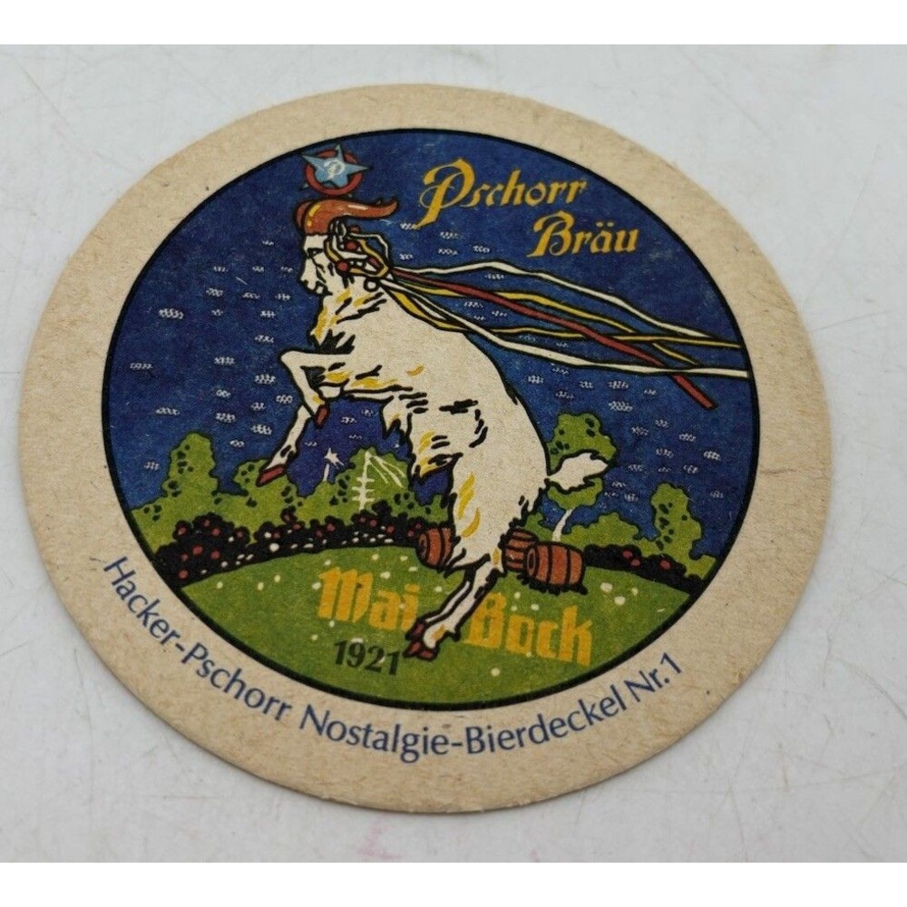 Hacker Pschorr Nostalgie Beer Coaster Nr 1 Mai Bock 1921 German Breweriana